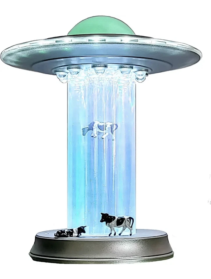 Modelo OVNI abdução de vaca decoração alienígena área 51 lâmpada OVNI amante espacial - Imagem 1 de 4