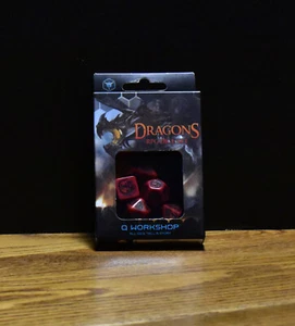 Q-Workshop- Dragon Dice Set: Garnet Red/Black Color - Picture 1 of 1