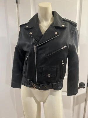 CHAQUETA FMC KISS Army única pintada a mano de cuero nueva sin etiquetas para mujer 16 Foto 1 de 4