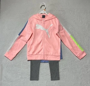 Puma Girl’s 3-Piece Set Zip Up Hoodie Short Sleeve T-Shirt & Legging Size 6X NWT - Picture 1 of 9
