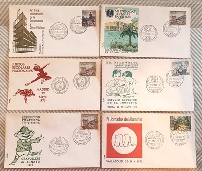 Spain, Espana,  1973 - 6 FDC,s (Madrid, Benidrom, Ubeda, Granollers, Valladolid) - Image 1 of 4