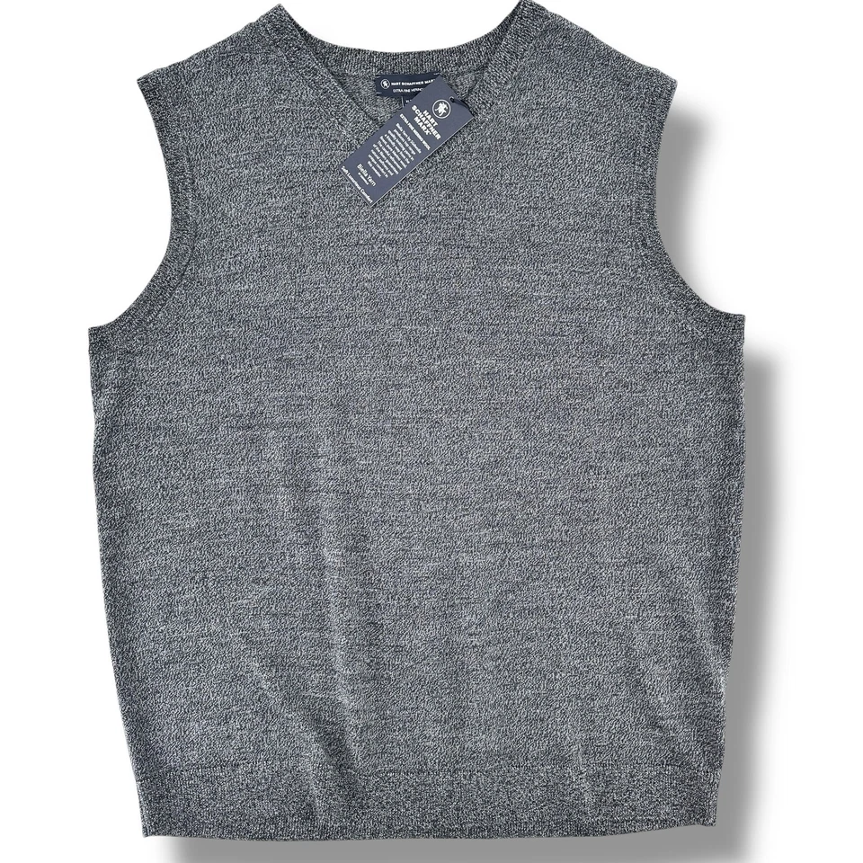 Chaleco Suéter Hart Schaffner Marx Extra Fino Lana Merino Para Hombres Talla XLT Alto Gris Foto 1 de 4