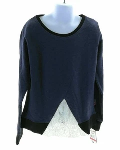 dELiA*s girl Girls Long Sleeve Shirt Crew Neck Crochet Accent Pullover Top - Picture 1 of 10