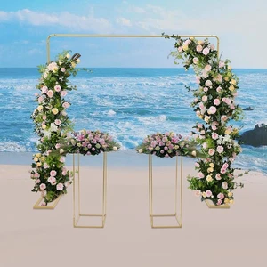 Gold Balloon Stand with Flower Stands Metal Wedding Stand Wedding Backdrop Stand - Picture 1 of 20