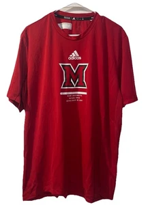 Adidas Men's XL Red Miami Redhawks Cooling Performance Fabric T-shirt - Picture 1 of 8