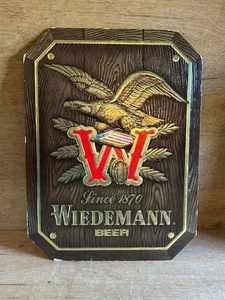 Wiedemann Beer Sign Since 1870 Patriotic Shield Eagle 11-1/4x15 Foil Cardboard - Picture 1 of 24