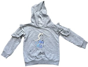 Disney Frozen II Girls Hoodie Sweatshirt Size 5T Sweater Gray Princess Elsa - Picture 1 of 6