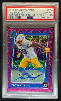 2021 Donruss Optic Tre McKitty Rated Rookie Auto Pink Velocity RC #2/30 PSA 10 - Image 1 of 2