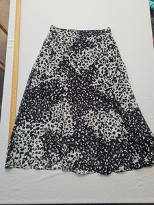 Ladies Skirt Next Size 14 Elastic Waist Underskirt Animal Print Black Mix 30828 - Picture 1 of 14