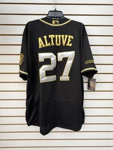 José Altuve Houston Astros Black And Gold Jersey Size Large - Picture 1 of 18