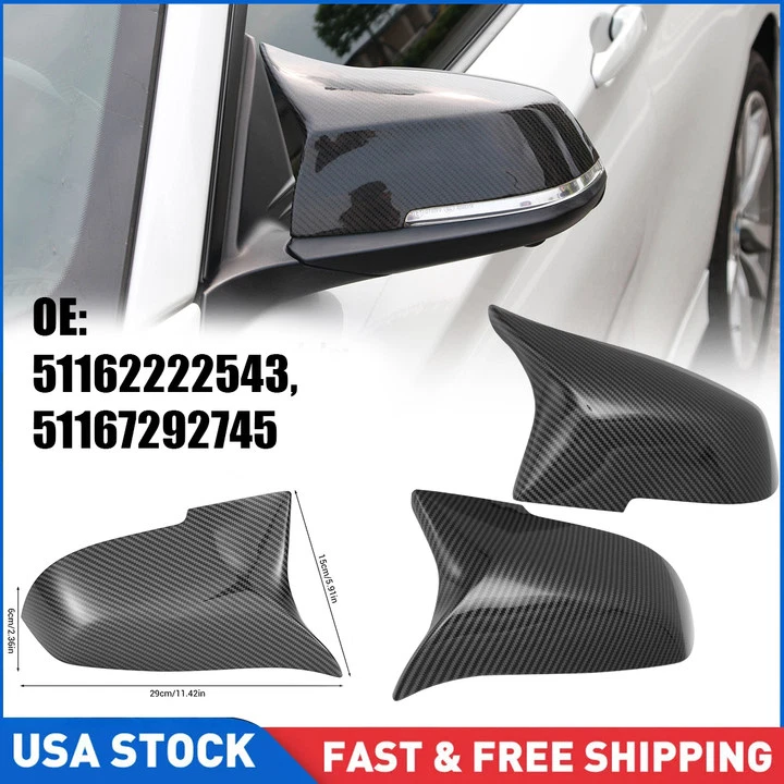 For the 2012-2018 BMW 1/2/3/4/X1/i3 series Carbon Fiber Side Mirror Cover Caps*2 - Изображение 1 из 4