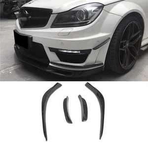 Carbon Fiber For Mercedes-benz W204 C63 Amg 2011-2013 Front Bumper Fin Splitters - Picture 1 of 1
