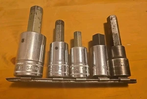 Snap-On 3pc 1/2" Drive Metric Hex Allen Bit Socket Driver 17-12-10 Please Read - Picture 1 of 7