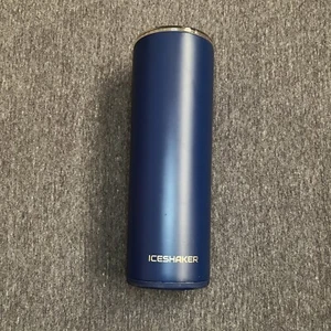 Ice Shaker Stainless Steel 20oz Skinny Tumbler W/ Coffee Lid Blue - Picture 1 of 5
