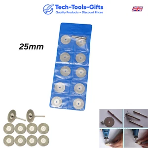 12pcs 25mm Diamond Cutting Grinding Disc Kit Hobby Rotary Tool & Dremel UK Post - Picture 1 of 9