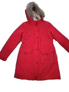 Ralph Lauren Womens Red Large Fur Hood Nylon/puffer Parka Jacket Coat - Picture 1 of 13