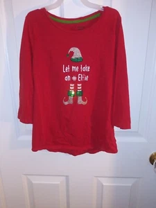 CROWN & IVY GIRLS HOLIDAY CHRISTMAS LET ME TAKE A ELFIE. SZ LARGE - Picture 1 of 6