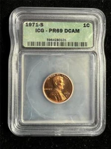 1971 S LINCOLN CENT PROOF 1C PR69 DCAM PF69 UCAM ICG SKU 3487 *PCGS P.G. $5000* - Picture 1 of 3