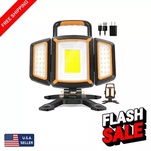 Portable Cordless 3000 Lumen LED Work Light - Rechargeable & Magnetic Design - Picture 1 of 9