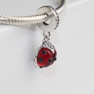 Authentic Pandora Silver Red Ladybird Dangle Charm Animals and Pets 792571C01 - Picture 1 of 4