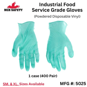 Industrial Food Service Grade Gloves - Powdered Vinyl - 400 Pair - MCR 5025-S-XL - Picture 1 of 6