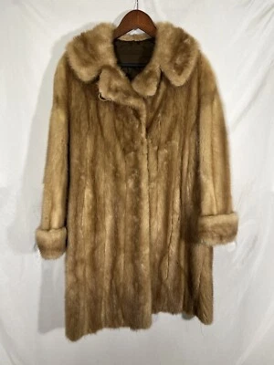 Vintage Fur Long Coat Chestnut Brown Jacket Maybe Mink Fur & Lined - Image 1 of 4