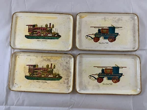 4 bandejas de papel maché vintage a prueba de alcohol diseño de tren japonés - Imagen 1 de 7