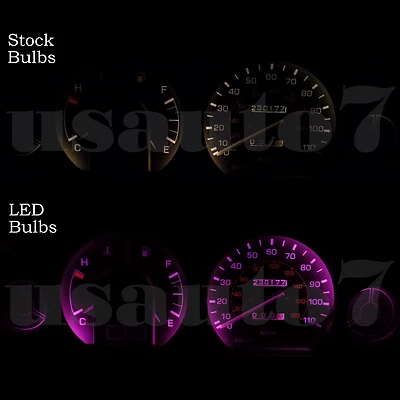 Dash Instrument Cluster Gauge PINK LED LIGHT BULBS KIT Fits 88-92 Toyota Corolla Foto 1 de 4