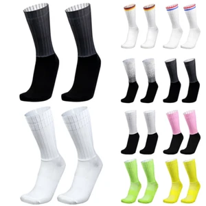 Anti Slip Silicone Summer Aero Socks Whiteline Cycling Socks Men Bicycle Sport - Picture 1 of 23