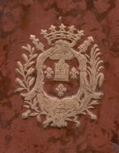 Wappen. Göttliche Hand Gottes gibt Frankreich die Heilige Bibel + Federn. 1723 - Bild 1 von 4