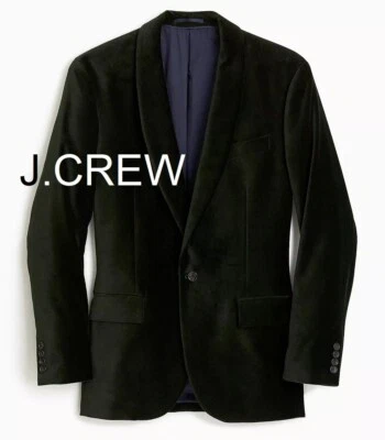 JCREW Ludlow blazer velvet dark green 38 shawl tuxedo suit jacket 38R 40R slim m - Image 1 of 4
