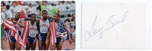 Juegos Olímpicos 1992 T&F 4x100m relé oro y WR LEROY BURRELL autógrafo original años 90 - Imagen 1 de 1