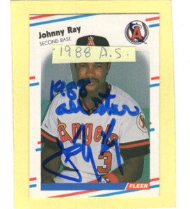 Autographed Johnny Ray 1988 All Star added Angels 1988 Fleer