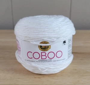 Lion Brand Yarns COBOO 3.5oz 232 Yards WHITE Single Unit - Picture 1 of 2