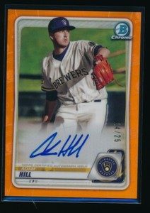 ADAM HILL AUTO 2020 Bowman Chrome Autograph ORANGE REFRACTOR #/25 Rookie Card RC
