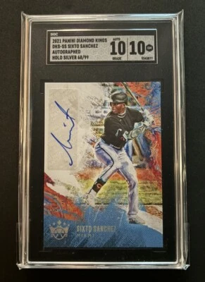 2021 Panini Diamon Kings Sixto Sanchez Rookie Card Auto 68/99 SGC 10 Gem Mint  - Image 1 of 2