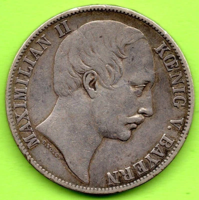 GERMANY BAVARIA, Maximilian II, Taler, Thaler, 1859 Silver Coin 587 - Image 1 of 2