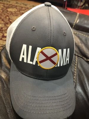 State of ALABAMA Flag Hat Adjustable Trucker Cap Gray/white - Image 1 of 4