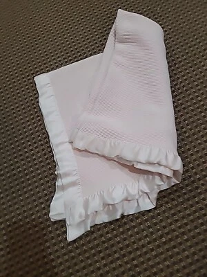 Manta térmica de algodón vintage para bebé encuadernación satinada teniente Rosa. 40" X 52" Foto 1 de 3