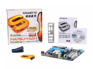 GIGABYTE GA-MA78LM-S2H AMD 760G Socket AM3/AM2+/AM2 HDMI mATX Motherboard - Picture 1 of 4