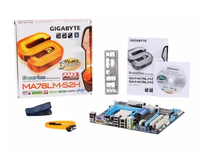 GIGABYTE GA-MA78LM-S2H AMD 760G Socket AM3/AM2+/AM2 HDMI mATX Motherboard - Image 1 of 4