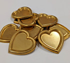 11x Brass Stamping Jewellery Making Craft Heart Pendant Design CLEARANCE  RB619