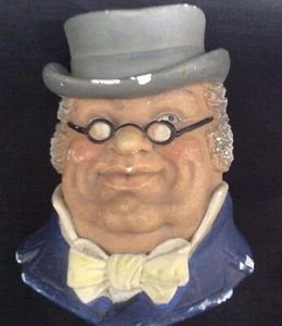 Vintage Bossons Style MR. PICKWICK Dickens Chalkware Head Figurine Pub Wall Art - Picture 1 of 13