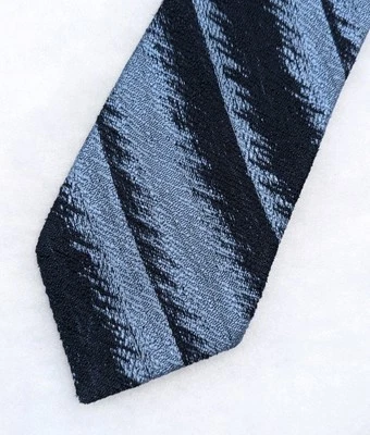 CORBATA ANCHA PLAYMAN De Colección Años 70 80 Azul Rayas Tejido Foto 1 de 4