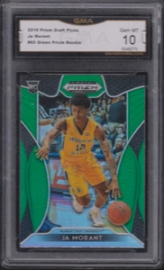 Ja Morant RC Rookie 2019-20 #65 Prizm Draft Picks - Green Prizm GMA 10 Gem Mint - Bild 1 von 2