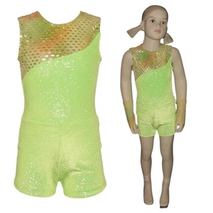 Lot of 13 Funky Town 5-CXS & 8-CS Dance Costume Glitter Leotard & Shorts w/Mitts - Picture 1 of 7