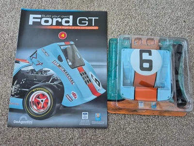 1/8 Scala DeAgostini Costruisci La Tua Ford GT40 Auto Numero 4 + Rivista - Immagine 1 di 3