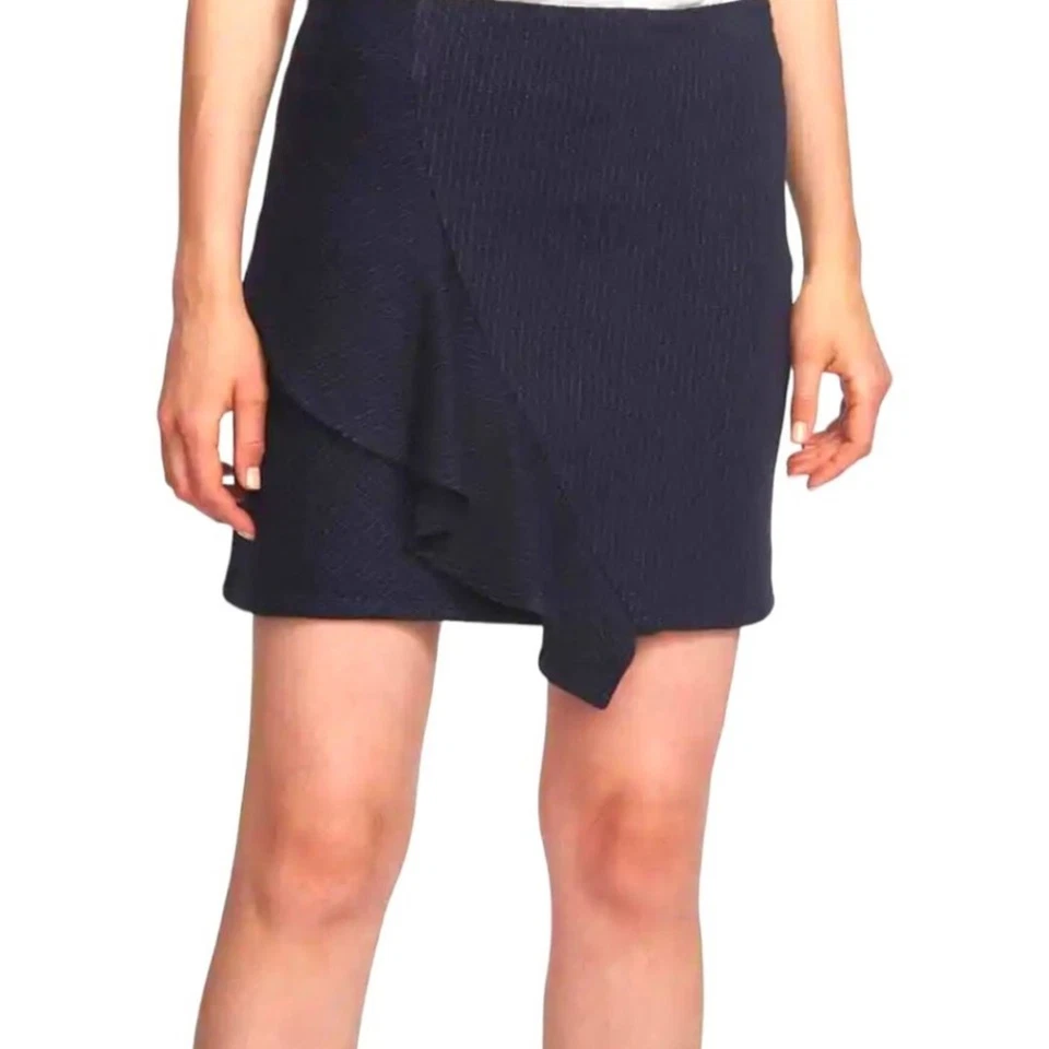 1. Falda State Nueva Con Etiquetas Talla X-Pequeña Felpa Pull On Lujo Rayas Mini Azul Noche Foto 1 de 4