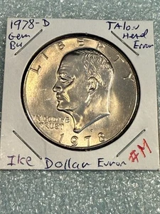 1978 D IKE Dollar Talon Head Error $1 Eisenhower Gem BU From Original Roll #-M - Picture 1 of 4
