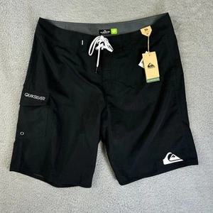 Quiksilver Boardshorts Mens 36 Black Everyday Cargo Surf Swim Trunk Shorts NEW - Picture 1 of 8